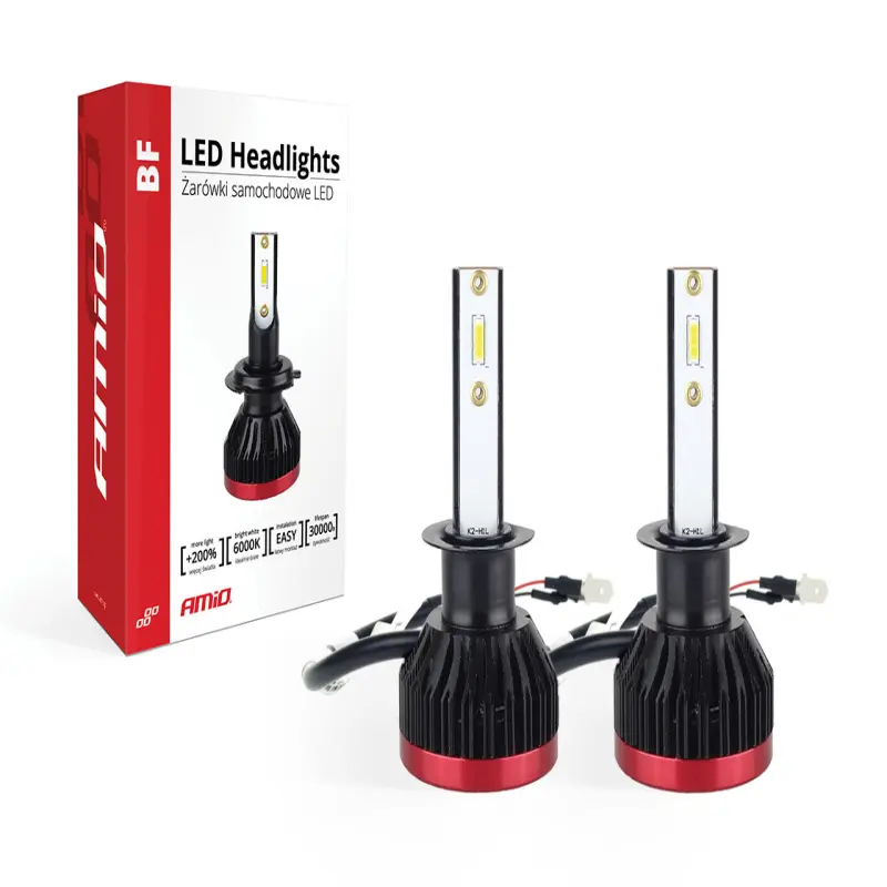 Becuri auto led bf series amio compatibil h1, destinat competitiilor auto sau off-road