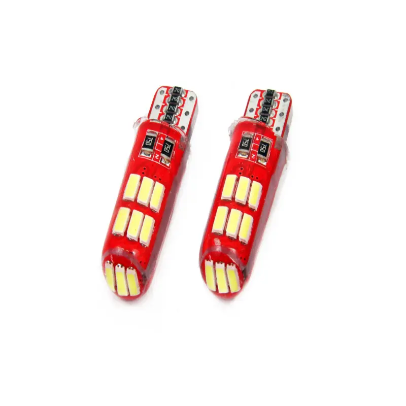 Set becuri auto cu led canbus compatibil t10e w5w 12 smd silca alb 12v, destinat competitiilor auto sau off-roadv