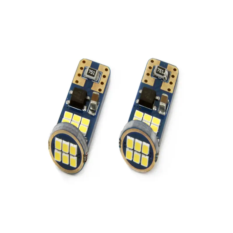 Set becuri auto cu led canbus ultrabright compatibil t10e w5w 18 smd alb 12v/24v, destinat competitiilor auto sau off-road