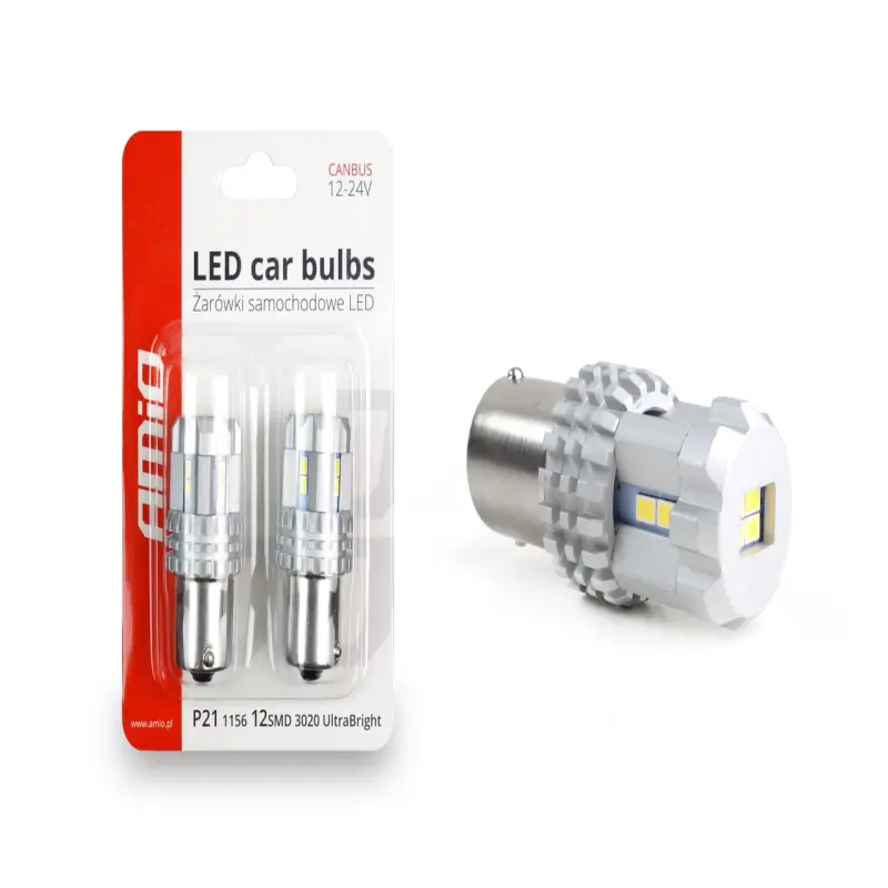 Set becuri auto cu led canbus compatibil p21 r5w/r10w 22 smd alb 12v/24v, destinat competitiilor auto sau off-roadv