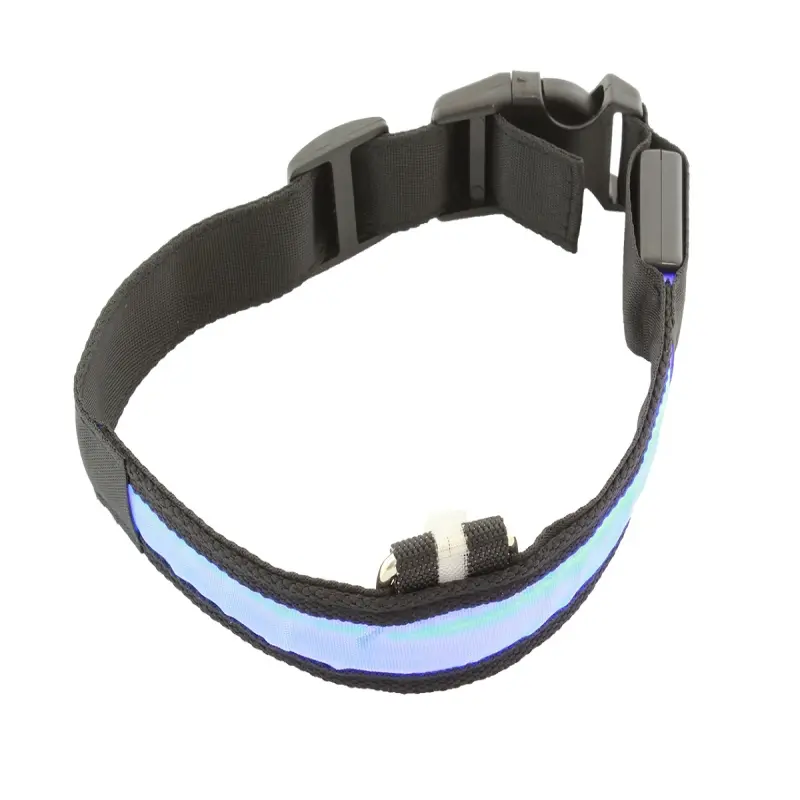 Zgarda iluminata cu led pentru caine sau pisica, culoare albastra, avx-ag232a