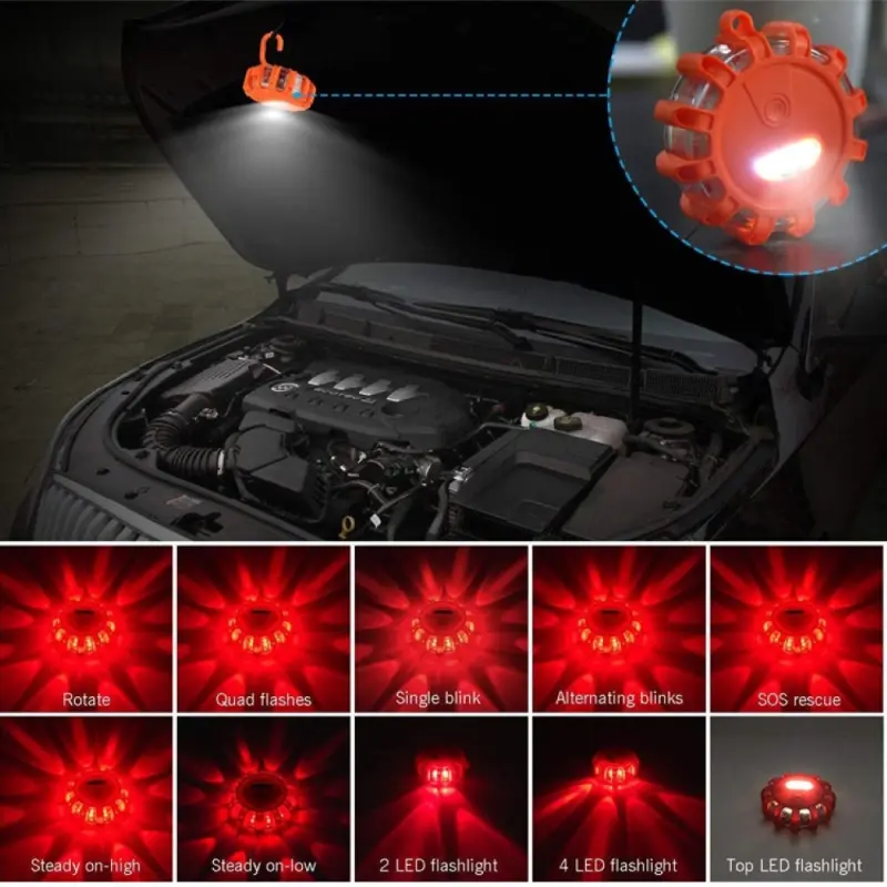 Lampa led de urgenta pentru siguranta rutiera cu baza magnetica si functie de lanternav
