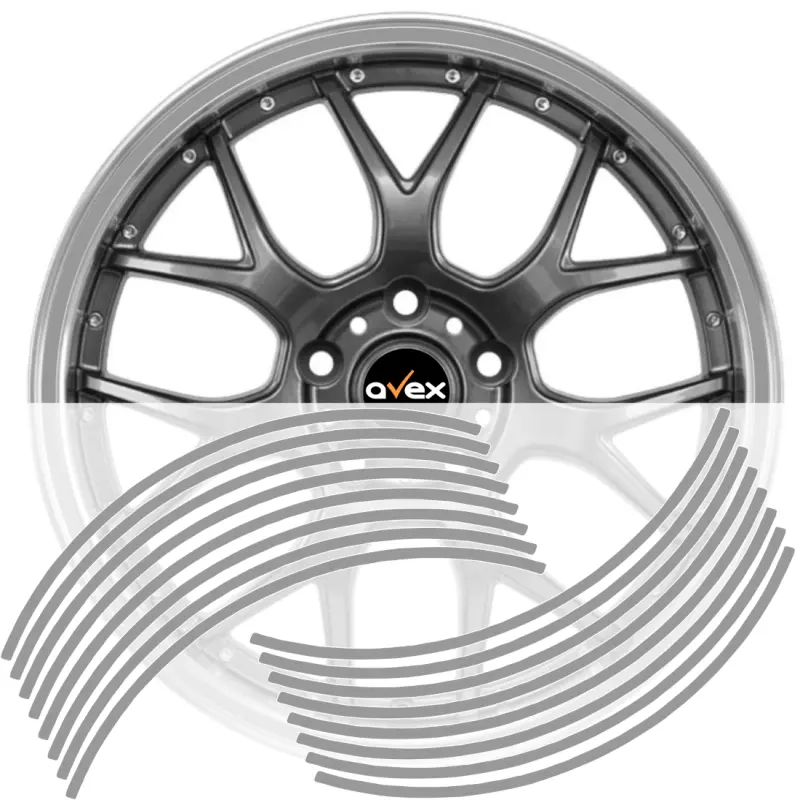 Set 16 inele din autocolant pentru jante culoare argintiu luciosv