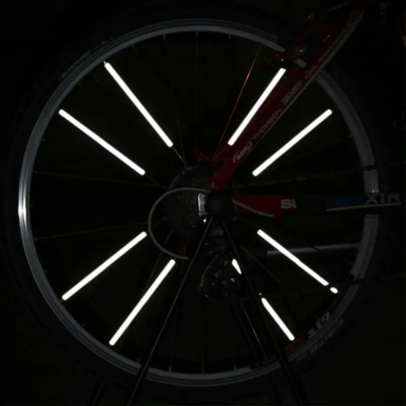 Set 12 ornamente din material reflectorizant pentru spite bicicleta, culoare gri - argintiuv