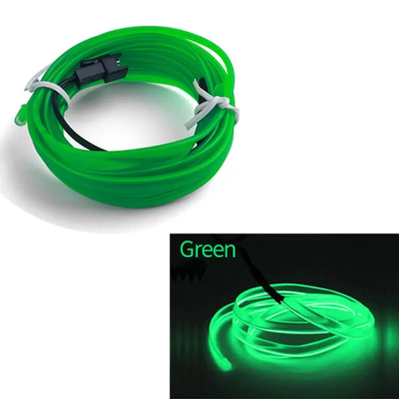 Fir neon auto "el wire" culoare verde, lungime 1m, alimentare 12v, droser inclusv