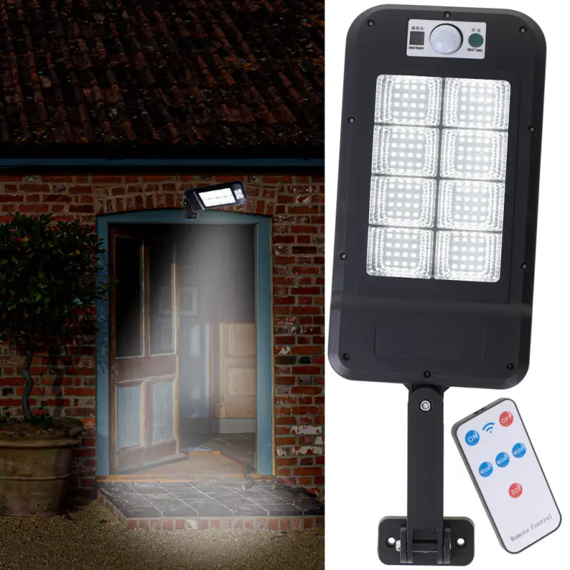 Lampa stradala cu panou solar, senzor de miscare si telecomanda, dimensiune 30 x 14 x 3 cmv
