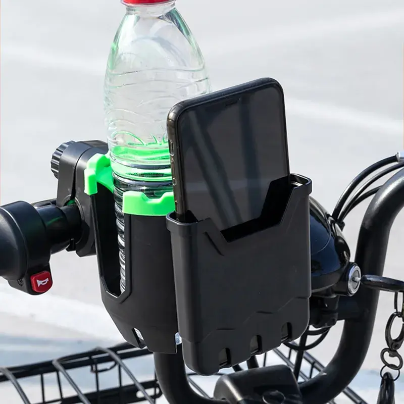 Suport 2-in-1 pentru telefon si sticla de apa, montaj pe motocicleta, bicicleta, scuter, trotineta, carucior bebelus