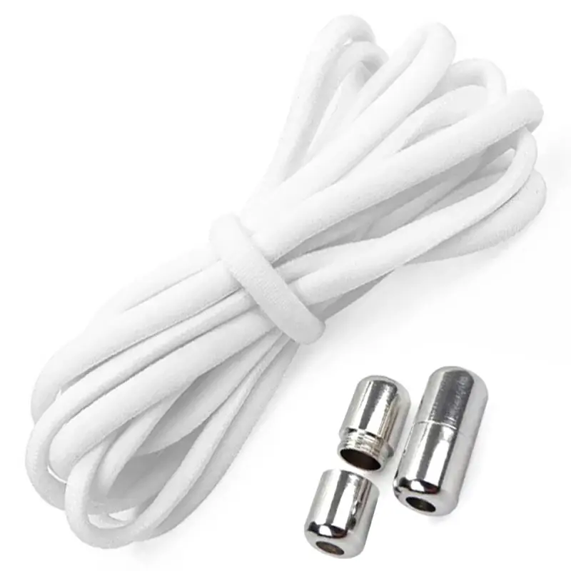 Sireturi elastice smart pentru incaltaminte cu clema metalica, culoare albav