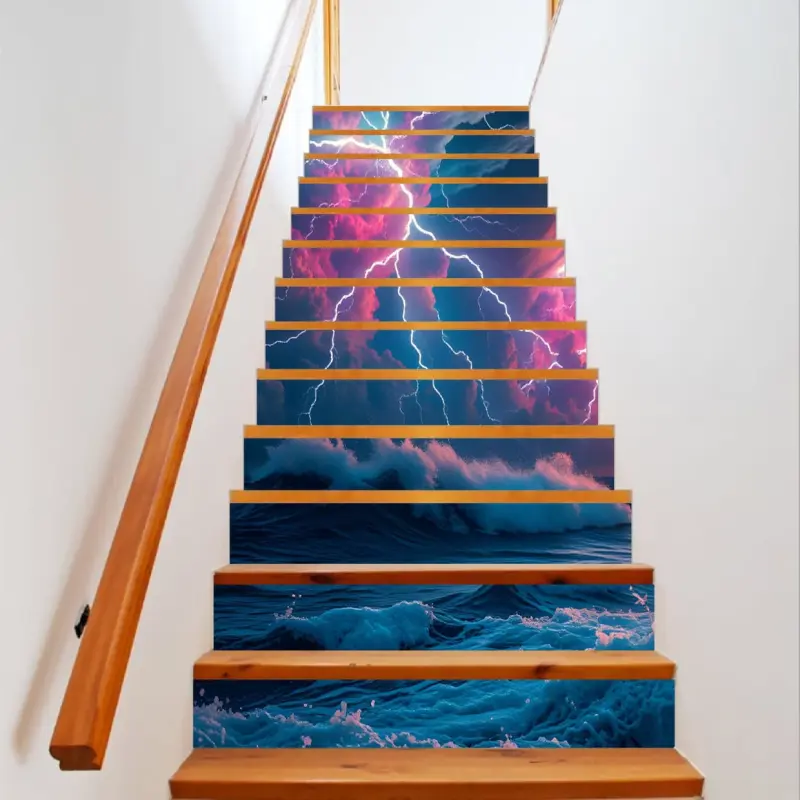 Sticker decorativ pentru scari interioare, print autoadeziv de inalta rezolutie, dimensine 200 x 124 cm, cod: avx-stairs-02