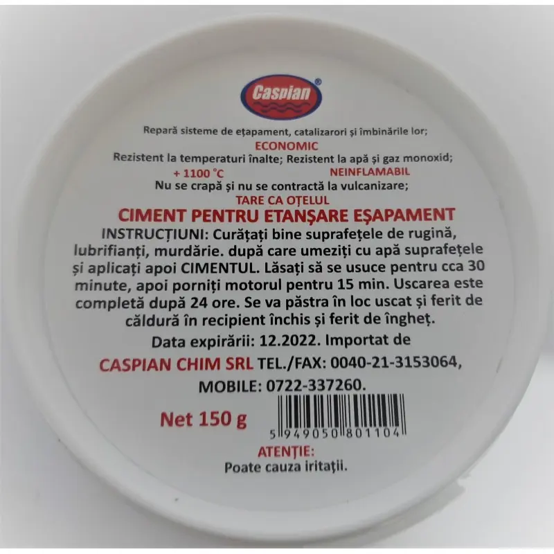 Pasta de lipit esapament rezistenta la temperaturi inalte,150g, temperatura +1100°cv