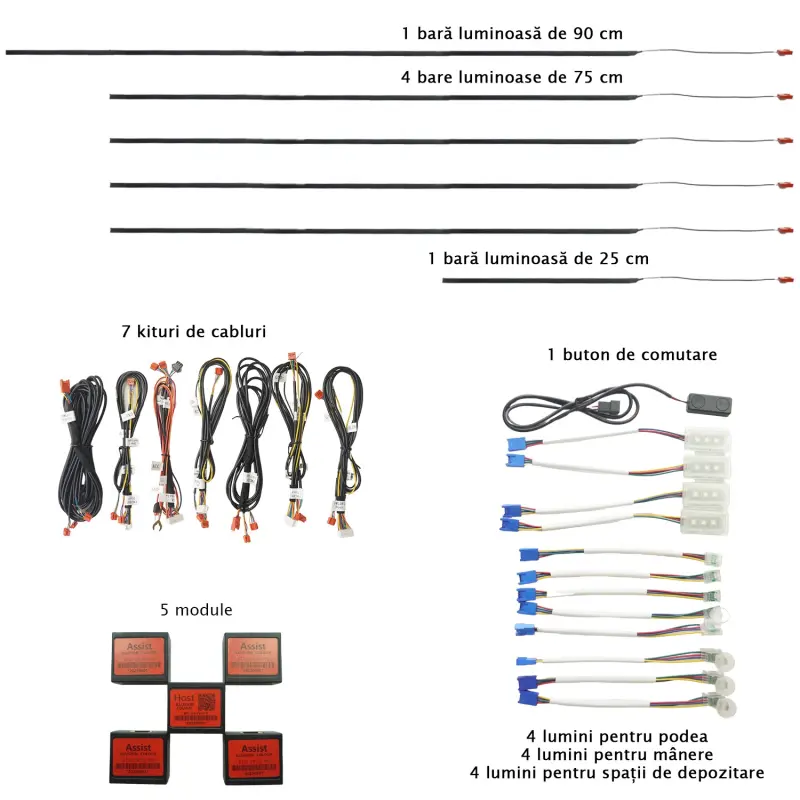Kit lumini ambientale profesionale rgb dynamic -  carguardv