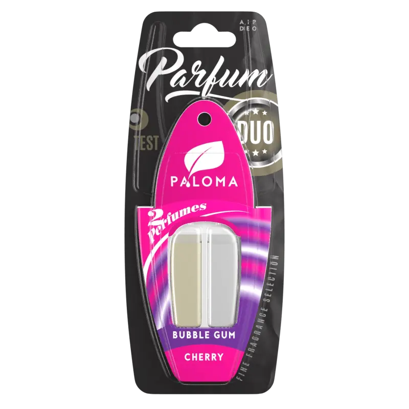 Odorizant auto paloma parfum duo cherry/bubble gum 2x3mlv