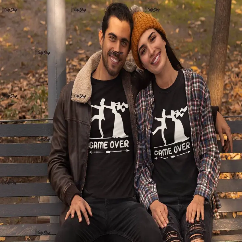 Game over, tricou cu mesaj, model 1v