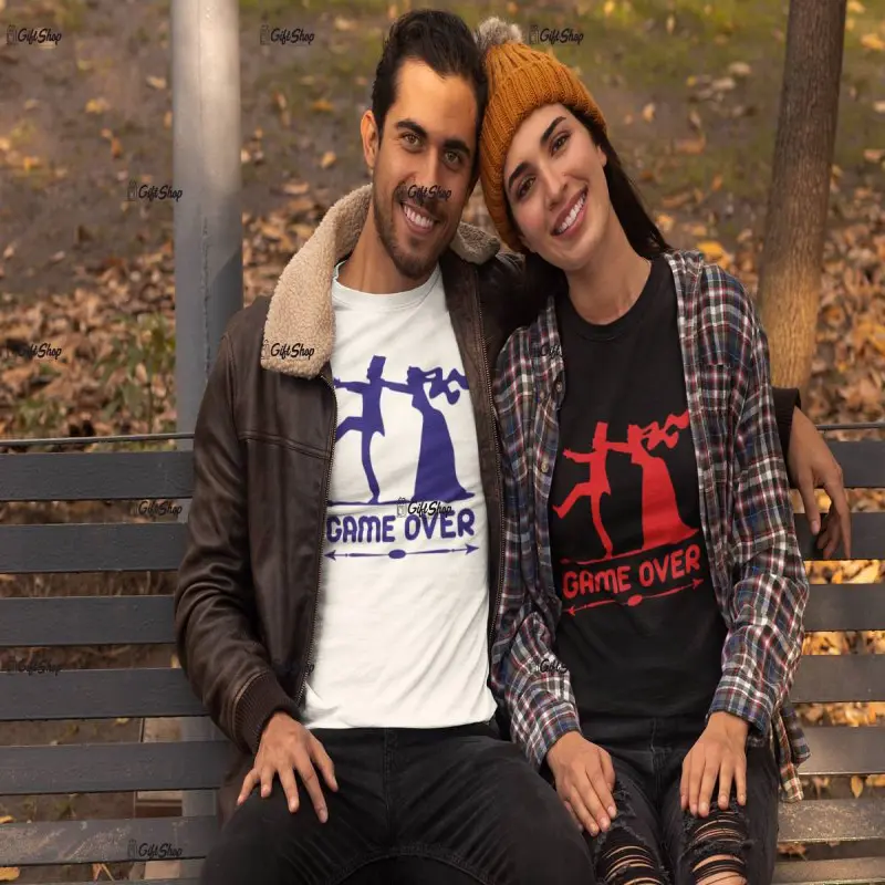 Game over, tricou cu mesaj, model 1v