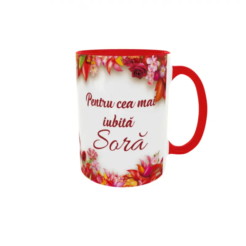 Pentru cea mai iubita sora, cana ceramica, 330ml, cgs1198v
