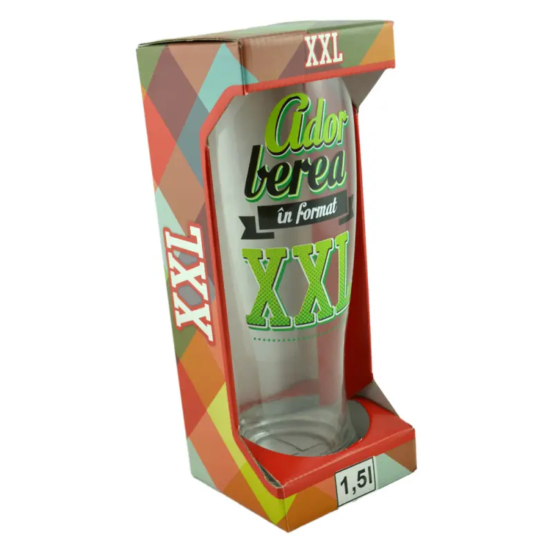 Ador berea in format xxl, halba xxl de bere cu mesaj