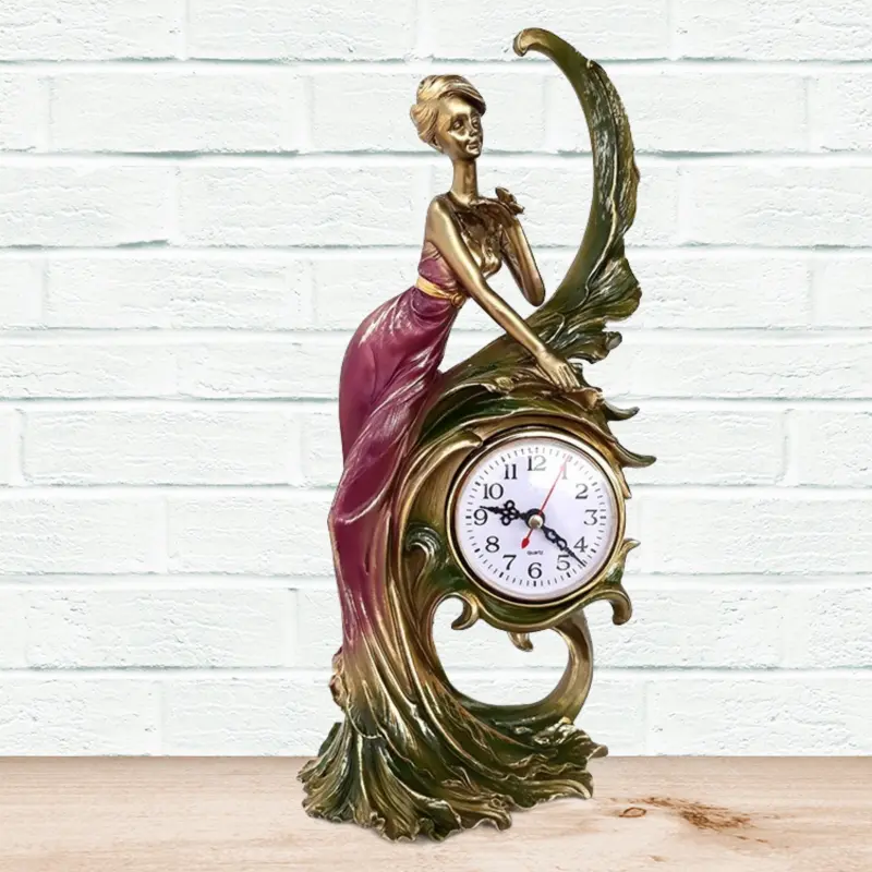 Fata cu ceas, statueta din rasina, model 1033gv