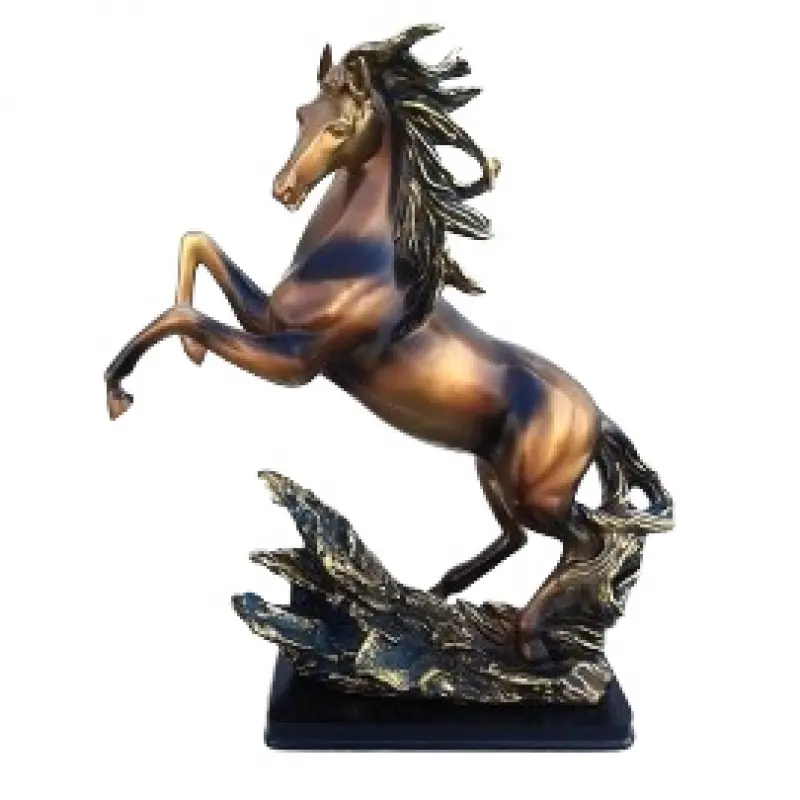 Cal cambrat, statueta din rasina b