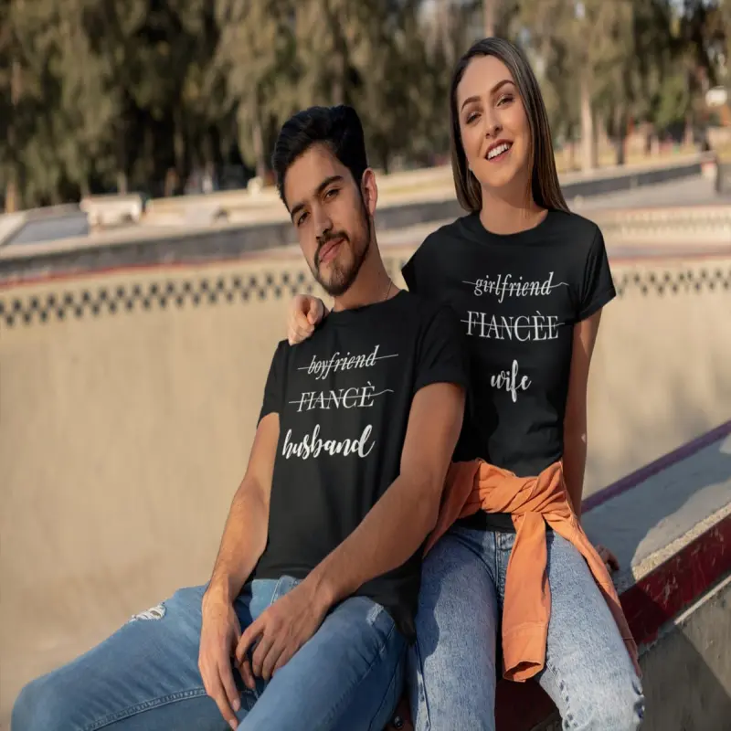 Husband wife, set 2 tricouri cu mesajv