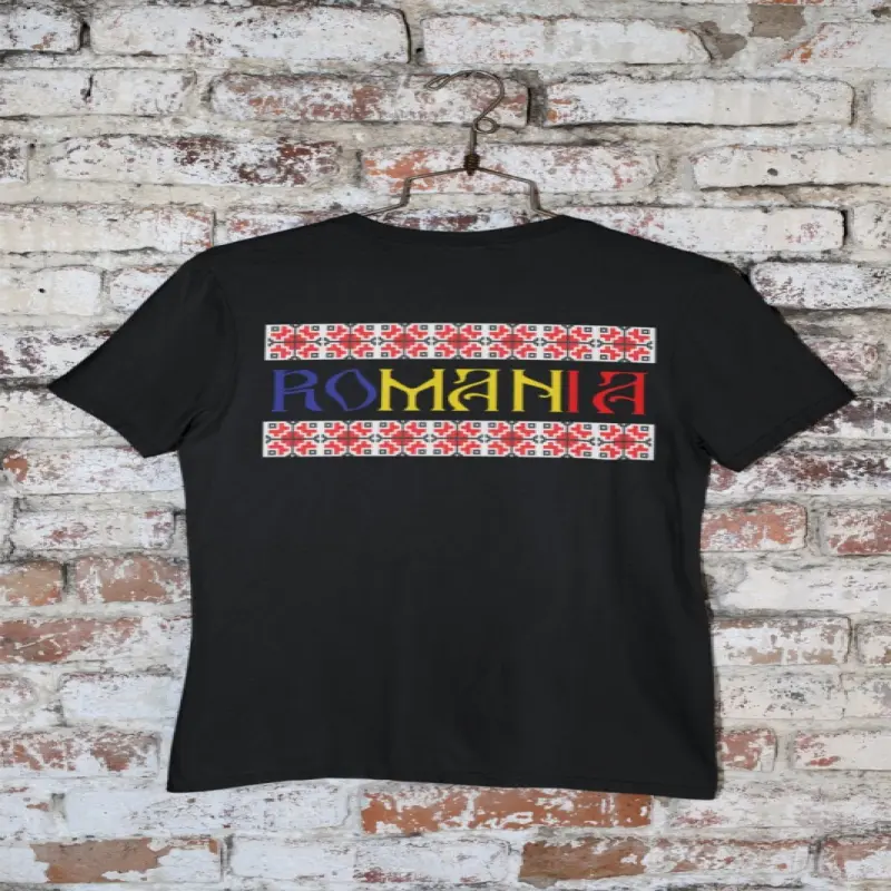Romania model traditional, tricou cu mesaj, model 1v