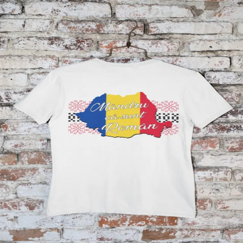 Mandru ca sunt roman, tricou cu mesaj, model 1