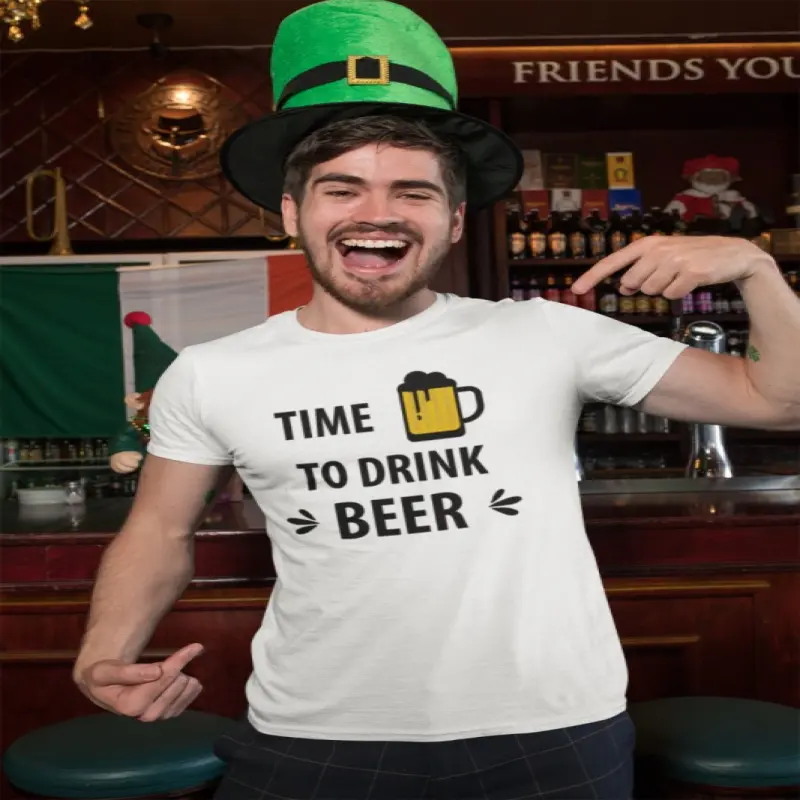 Time to drink beer, tricou cu mesaj
