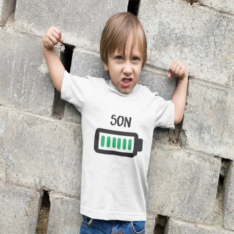 Battery son, tricou cu mesajv