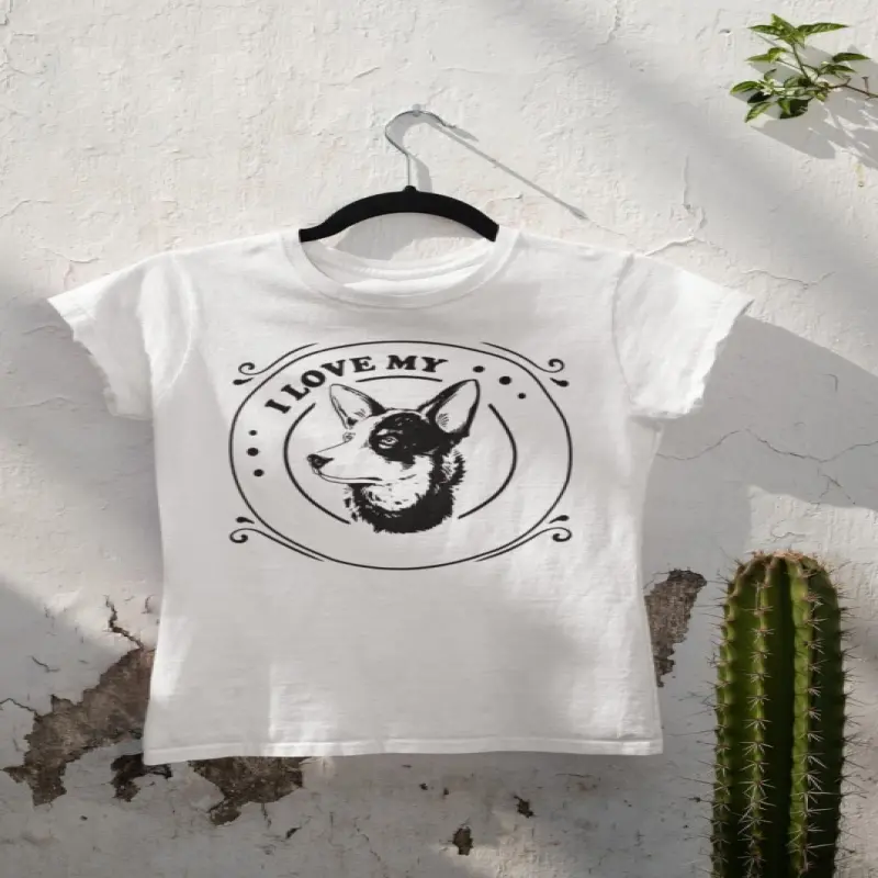 I love my dog, tricou alb cu mesaj
