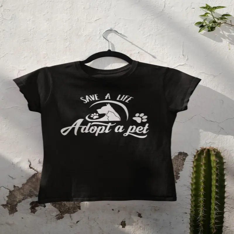 Save a life adopt a pet, tricou cu mesajv