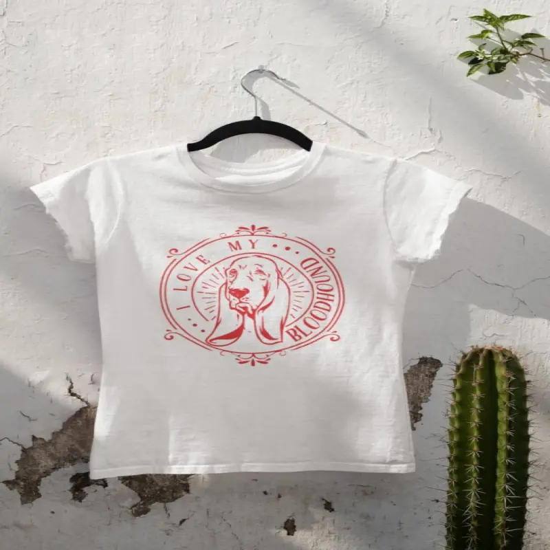 I love my bloodhound, tricou alb cu mesaj bv