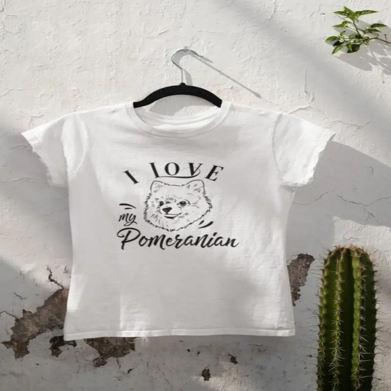 I love my pomeranian, tricou alb cu mesaj