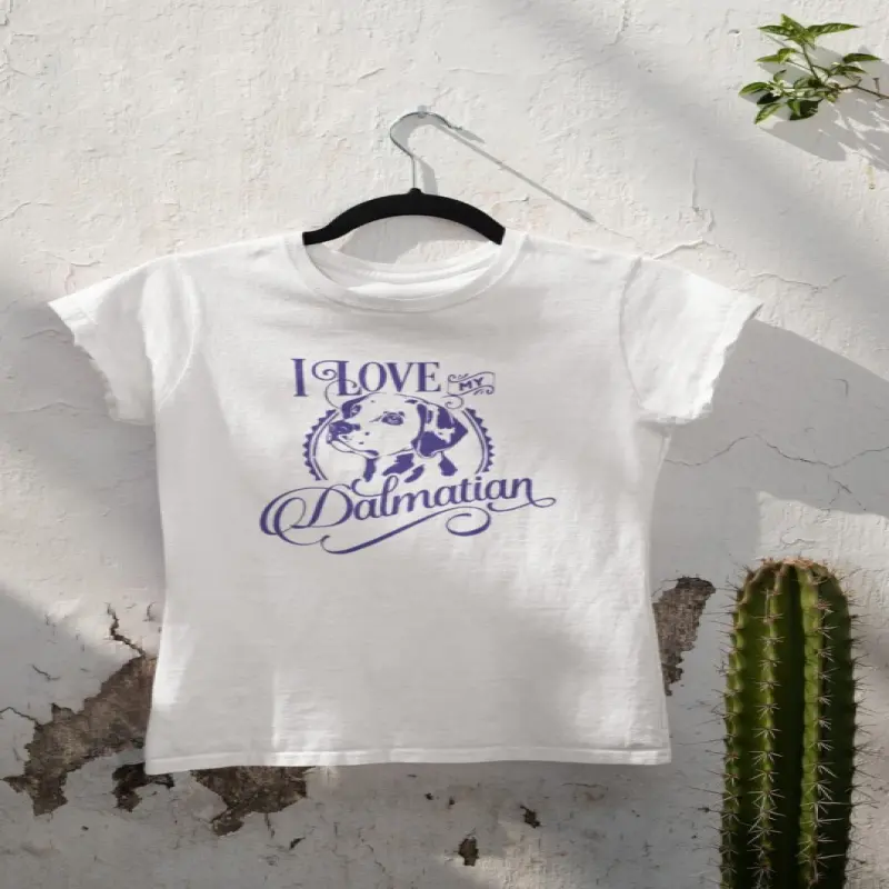 I love my dalmatian, tricou alb cu mesajv