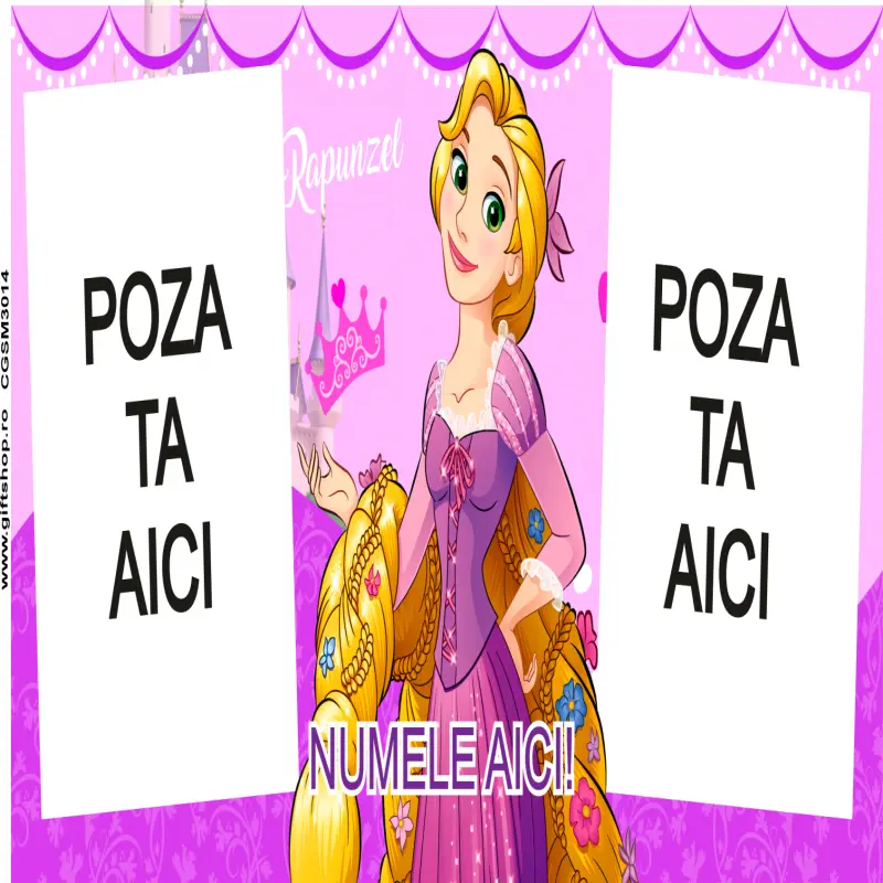 Rapunzel, model 10, cana din ceramica, 330ml, personalizata cu poza si textv