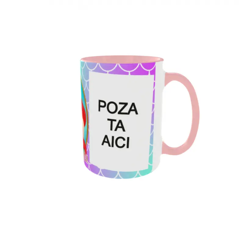 Ariel, model 3, cana din ceramica, 330ml, personalizata cu 2 poze si 1 textv