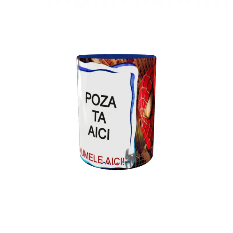 Spiderman, model 1, cana din ceramica, 330ml, personalizata cu poza si textv