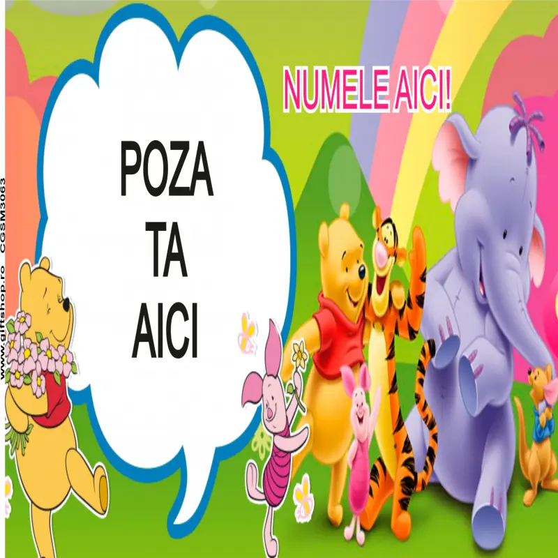Winne the pooh, model 2, cana din ceramica, 330ml, personalizata cu poza si textv