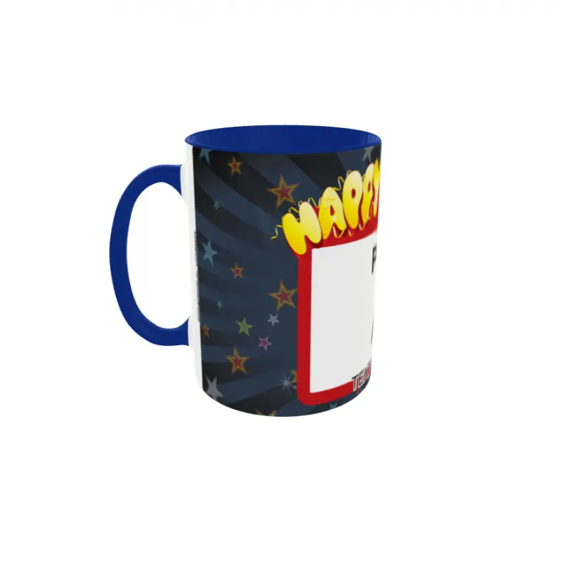 Happy birthday, model 8, cana din ceramica, 330ml, personalizata cu poza si textv