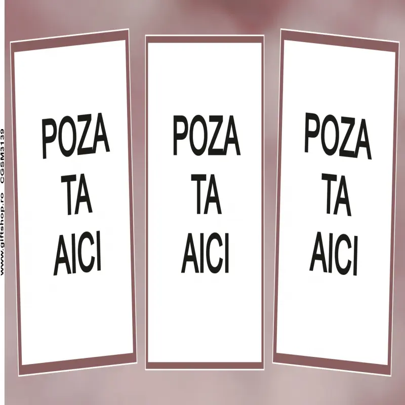 Cana, personalizata cu 3 poze si 1 text, 330ml, model 3139