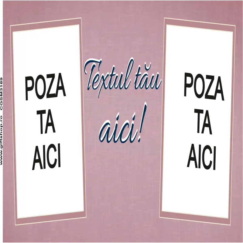 Cana, personalizata cu 2 poze si text, 330ml, model 3189v