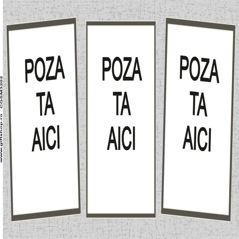 Cana, personalizata cu 3 poze si text, 330ml, model 3202