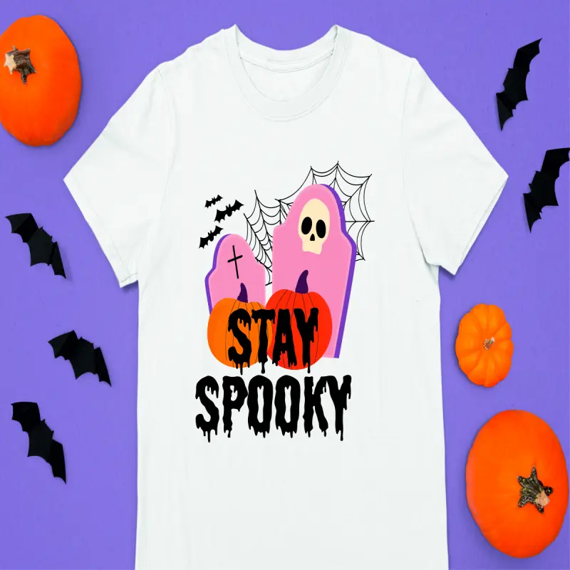 Stay spooky, tricou cu mesaj