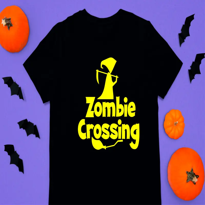 Zombie crossing, tricou cu mesaj.v
