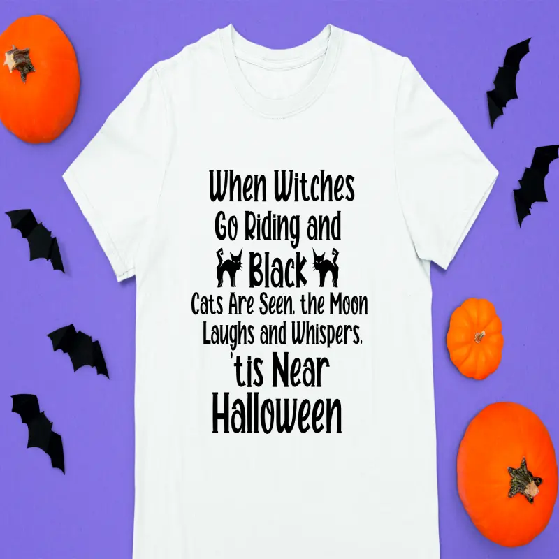 When witches go riding and black, tricou cu mesaj