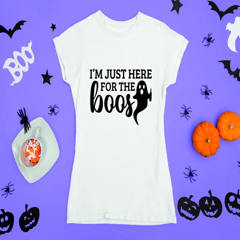 I`m just here for the boos, tricou cu mesaj