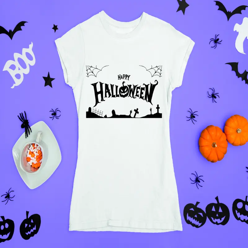 Happy halloween, tricou cu mesaj-.