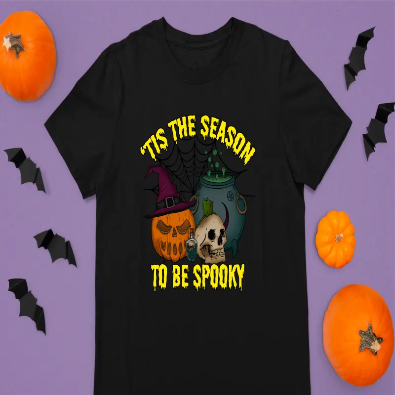 `tis the season to be spooky , tricou cu mesaj