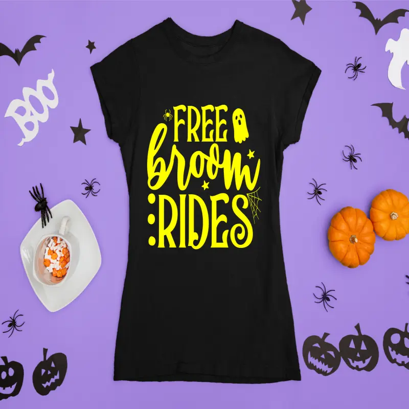 Free broom rides, tricou cu mesajv