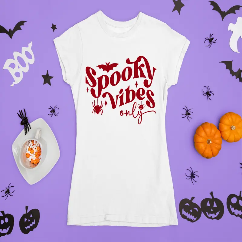 Spooky vibes only, tricou cu mesajv