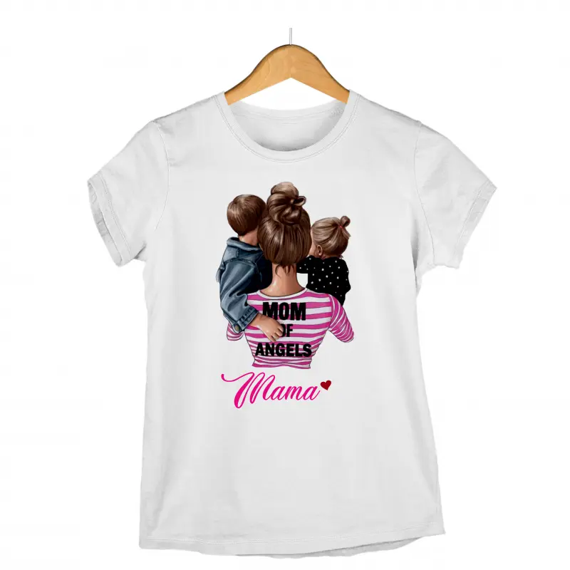 Mom of angels, tricou cu mesaj