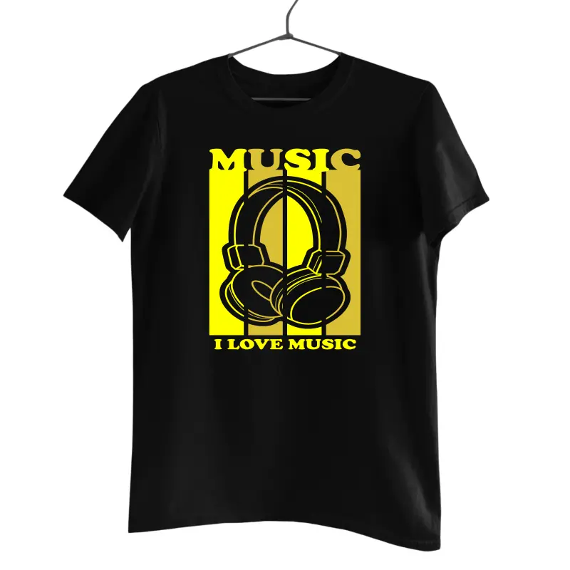 Music i love music, tricou cu mesajv